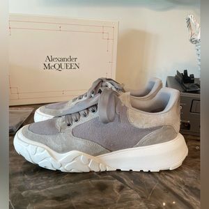 Alexander McQueen Women’s Sneakers in Gray Suede Size 38